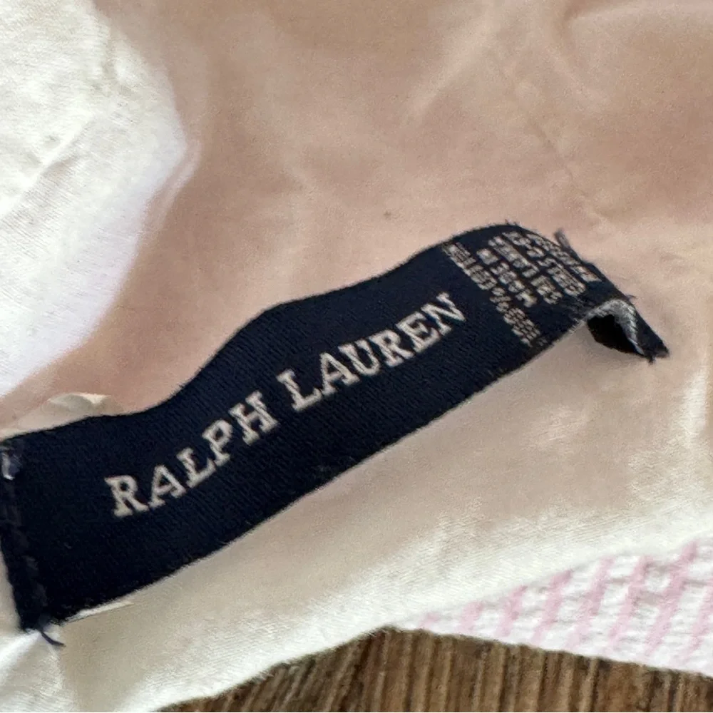 Girls Ralph Lauren pink spring seersucker bucket hat size 4-6X striped cotton